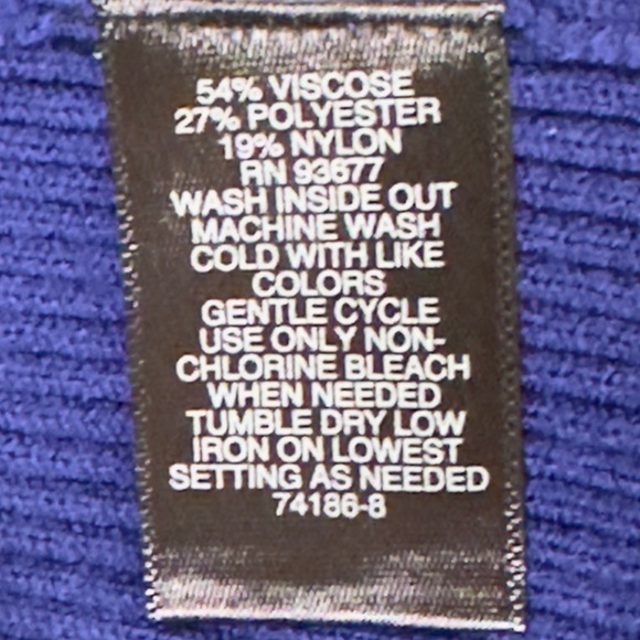 Bold Elements Women’s 3X Keyhole Front Pullover Sapphire Blue Ribbed Swe… - Picture 9 of 9